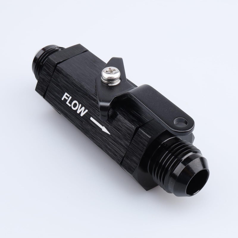 AC PERFORMANCE Inline Fuel Male Shut Off Valve with Cable Lever Aluminum Black -10 AN - Image 4